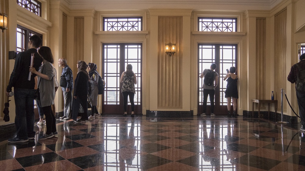 People in the Canada Life observation room